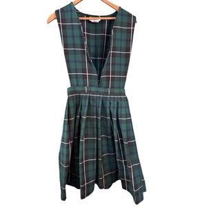 Vintage Ideal Uniform School Girl Style Plaid Jumper Dress